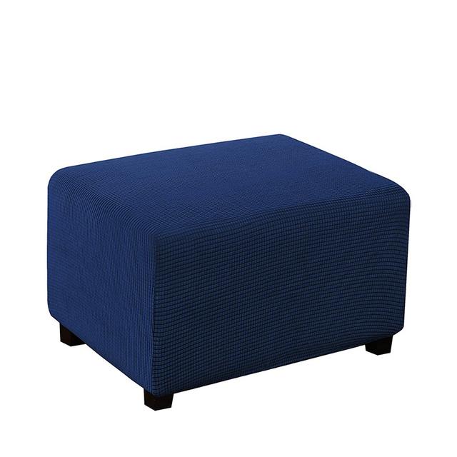 Jacquard Ottoman Stool Cover Stretch Footrest Dust Slipcover For Living Room Plush Non -Slip Chairs Protector L Xl Size Home Use Decor