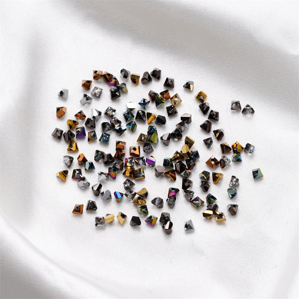 Electroplated Glass Crystal Triangle Beads 4mm/6mm for DIY Earrings & Bracelet Accessories.