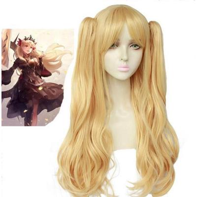Anime FGO Fate Grand Order Ereshkigal Peluca Cosplay Servant Lancer Chip Coletas Cabello Rubio Pelucas Cosplay