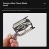 1 Set Stainless Steel Manual Handle Razor Exquisite Retro Safety Razor Double Edge Facial Shave Barber