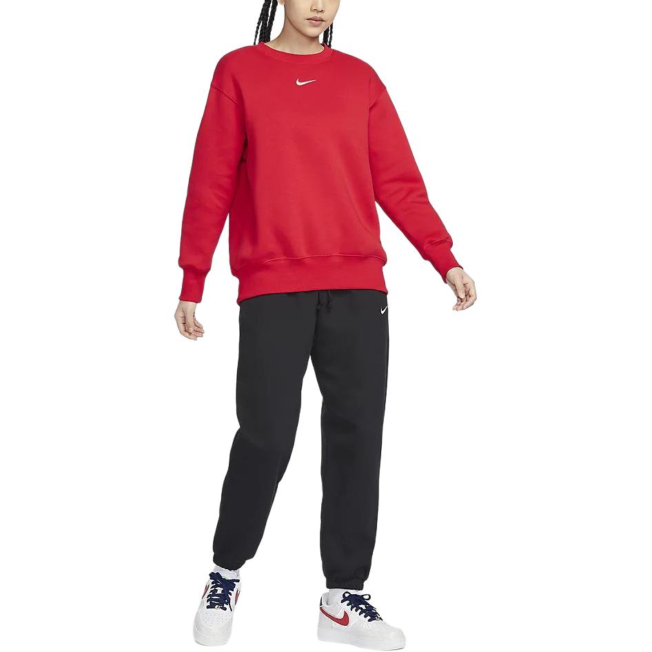 Nike Sportswear Phoenix Fleece Solid Color Crew Neck Fleece Lined Casual Long Sleeved Shirt Sweatshirt Women's DQ5734-657