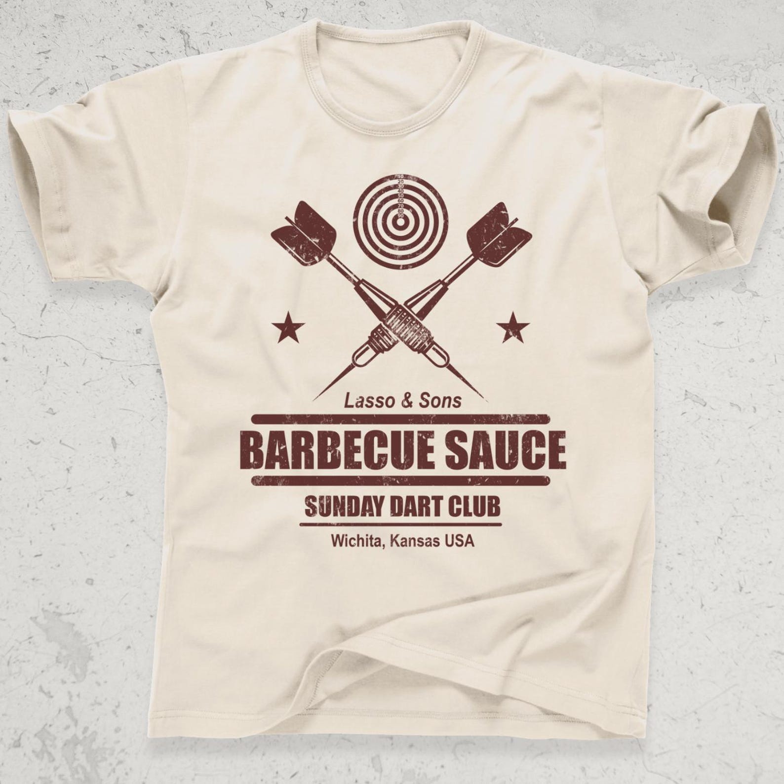 Barbecue Sauce Darts Shirt, Sunday Dart Club Tee, Wichita Kansas Graphic Tee, Vintage BBQ Shirt, Funny Pub Game Shirt, Bullseye Gift M