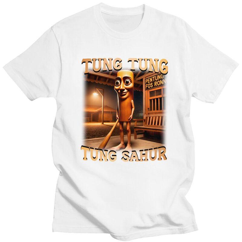 Tung Tung Tung Sahur Italian Brainrot Meme T Shirt for Men Tshirt Casual Sumer Short Sleeve Tee Shirt Loose Fit Clothing Gift