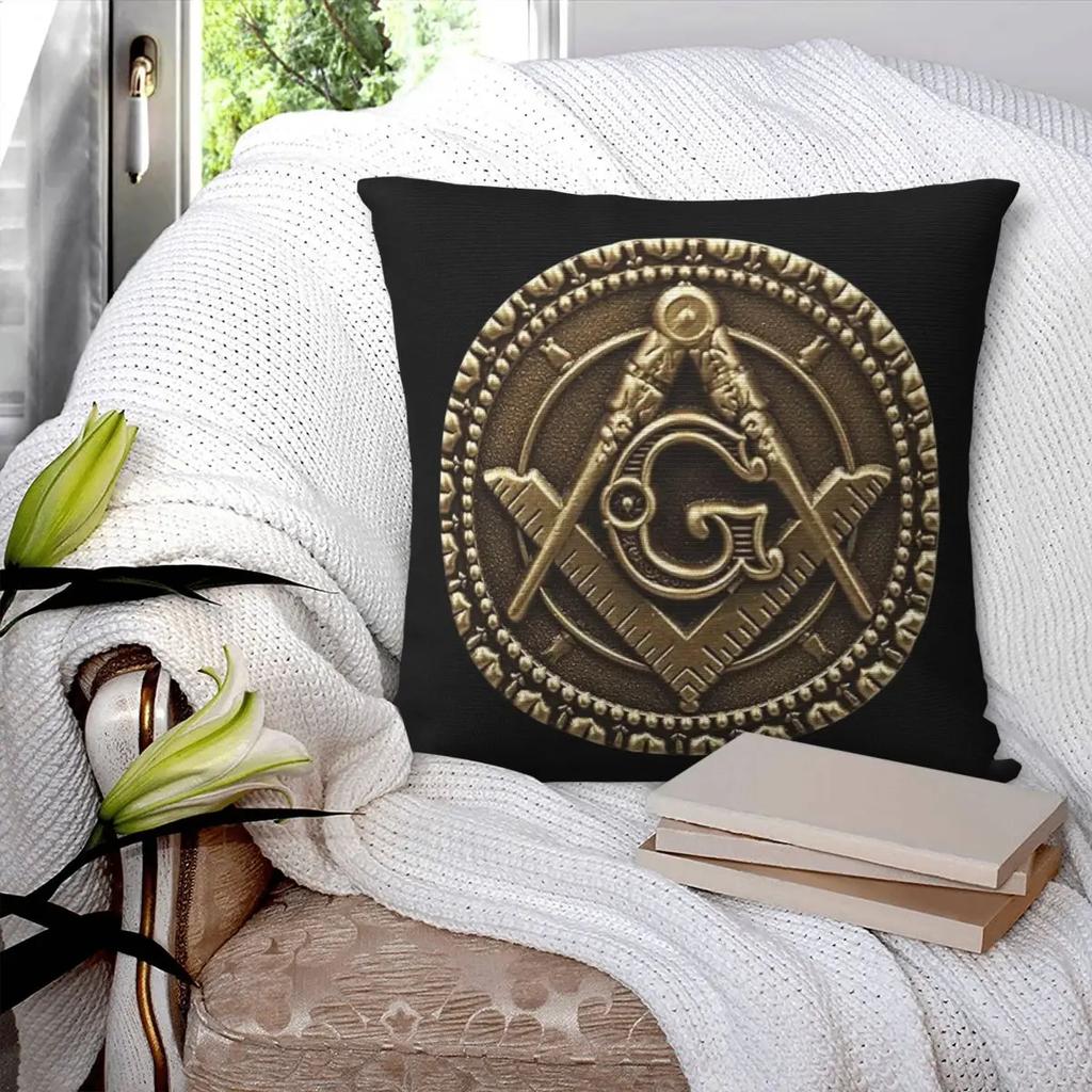 Freemasons Square And Compass Design Pillowcase Printing Cushion Cover Decorative Pillow Case Cover Home Zippered