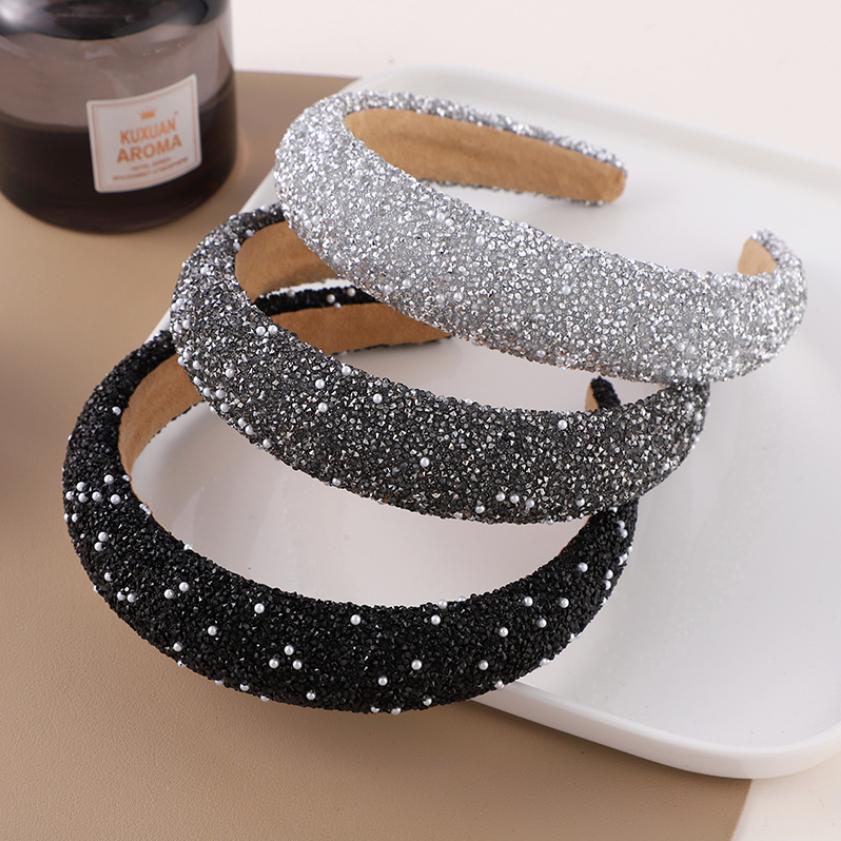 

Luxury Crystal Wide Headbands For Women Girls Fashion Hairbands Elastic Hair Hoop Wash Face Hair Bands Female Hair Accessories