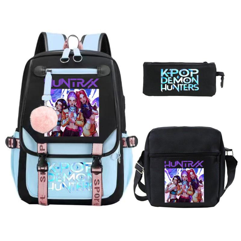 Kids Printed Backpack School Use Lightweight Oxford Fabric Bag With Arc Shoulder Straps 20-35L Capacity Neutral Style