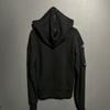 Black Vintage Hooded Sweatshirt With Metal Studs Geometric Print Streetwear Womens Regular Fit Long Sleeve