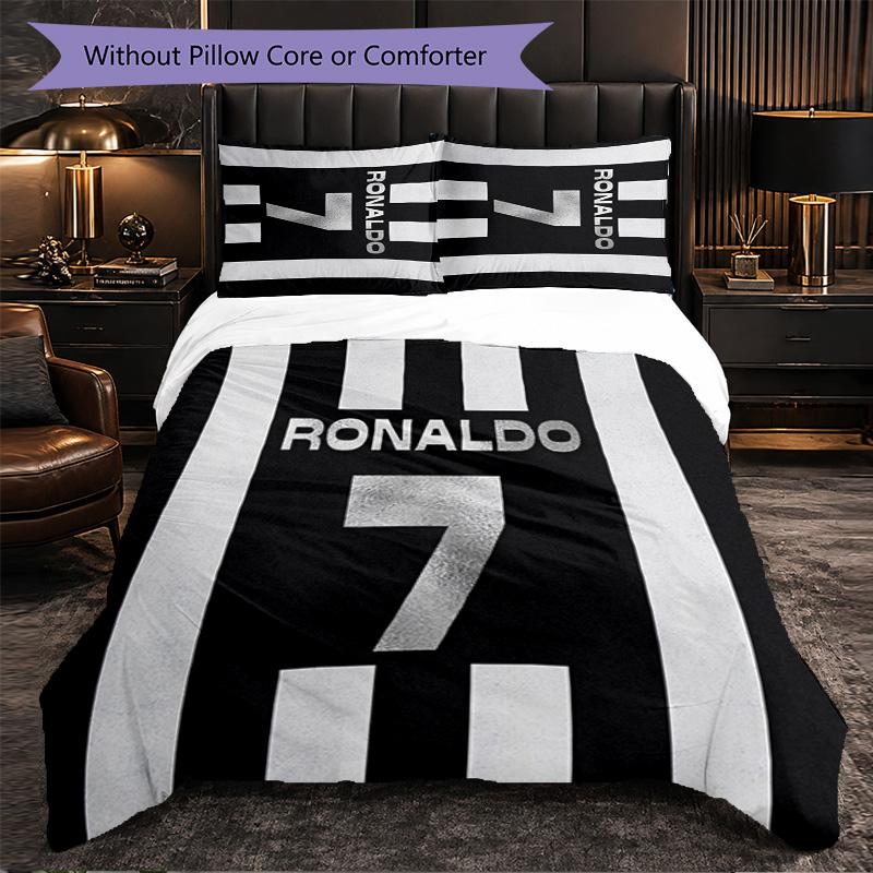 Set Biancheria da Letto Cristiano Ronaldo 3 Pezzi Morbido Set Copripiumino con Federe Set Decorazione Camera da Letto per la Casa