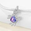 Copper Purple Heart-Shaped Crab Original Pendants Bracelet Charms Fit Jewelry Party Beads Diy Fine Gifts Accessory