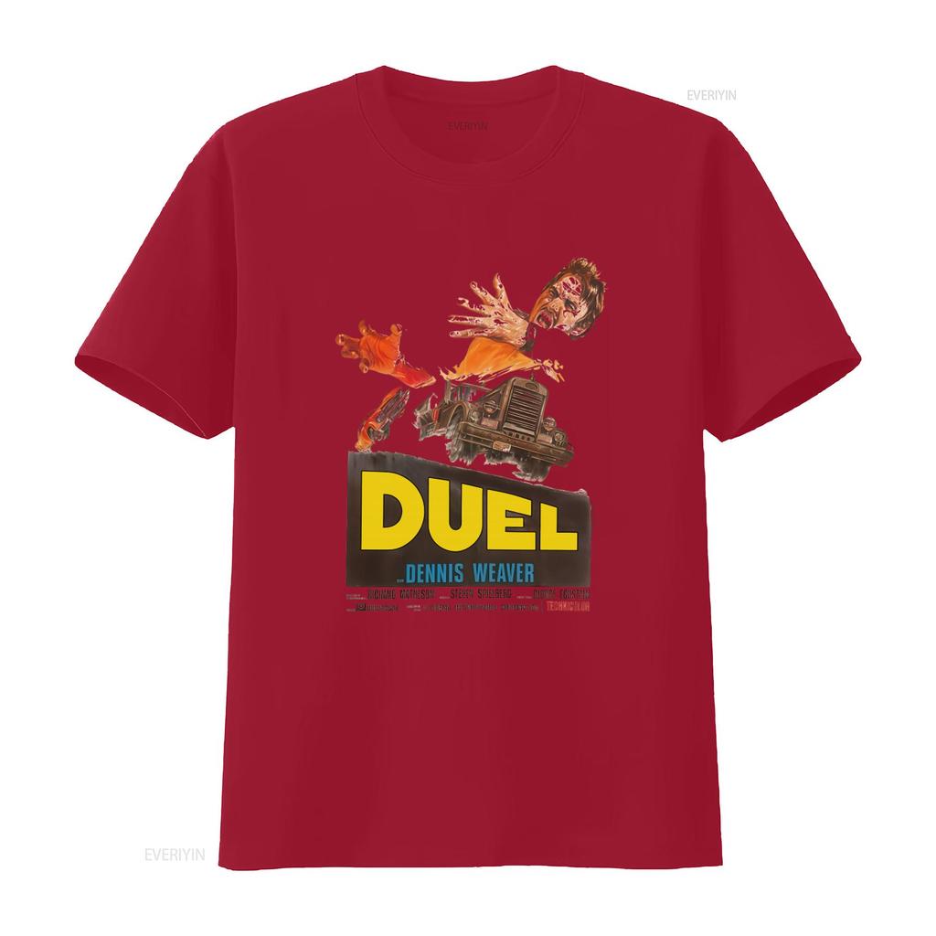 Steven Spielberg Duel Movie T Shirt Retro Horror Truck Design for Premium Quality Cotton Vintage Washed Fashion Breathable