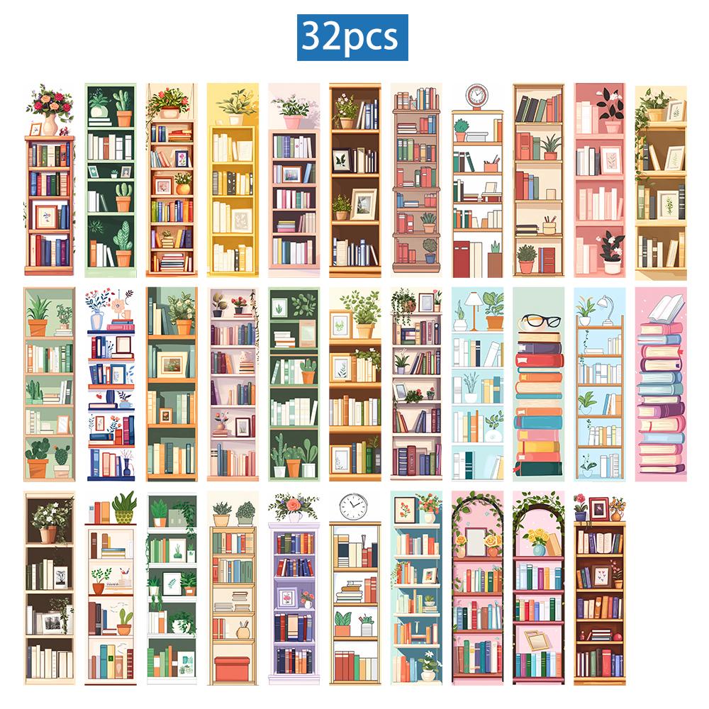 

32 шт., Закладки серии «Мультяшная книжная полка» для учителей, читателей и книголюбов, Закладки, Подарки, Вечеринка, День рождения