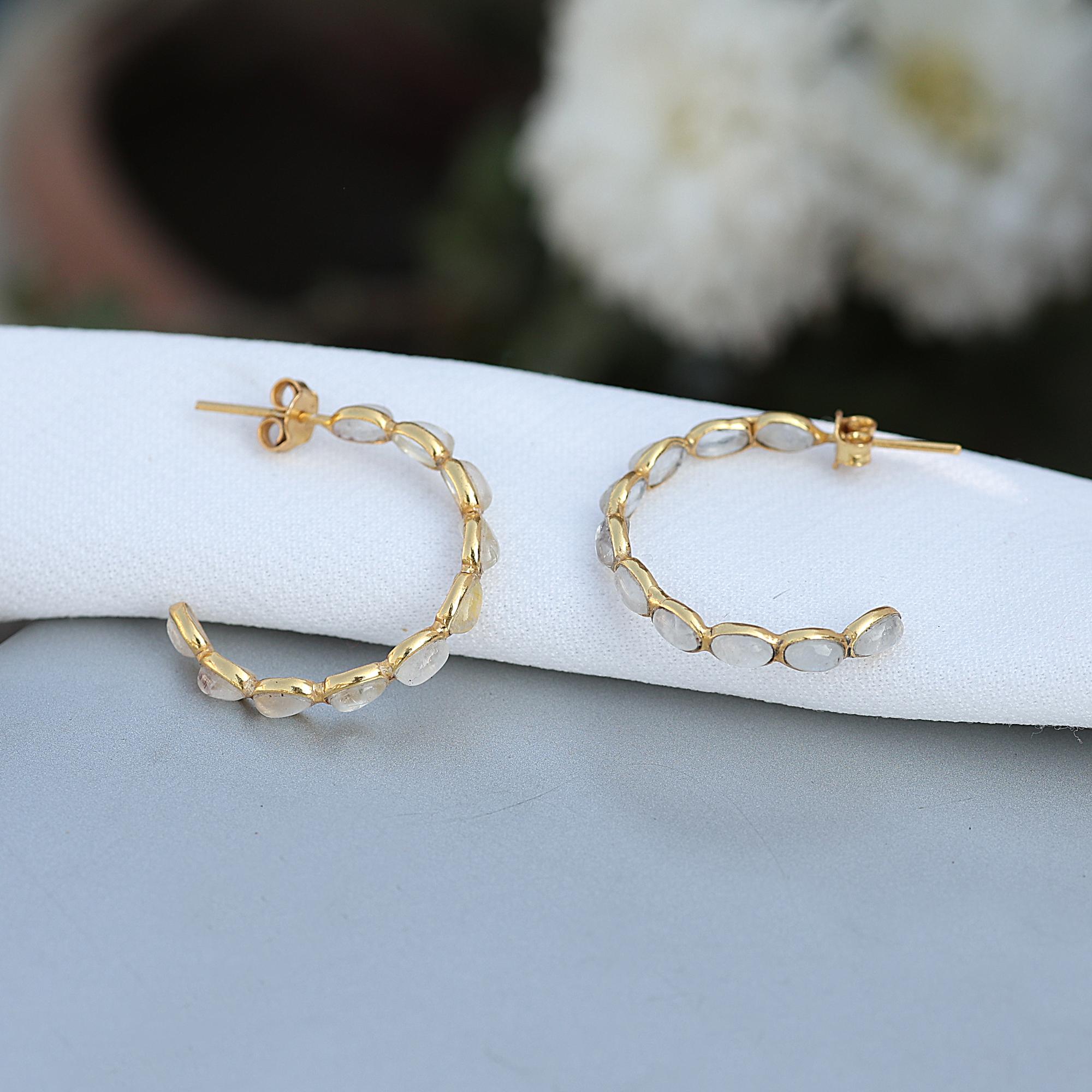Sterling Silver Moonstone Earrings, Gold Plated Jewelry, June Birthstone Jewelry, Dainty Earrings