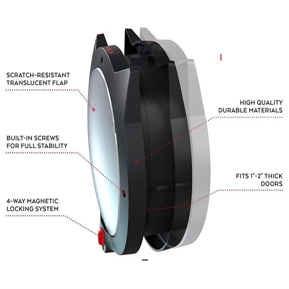 Magnetic Cat Flap Door Bidirectional Opening Plastic Pet Automatic Door With Cat Ears 4 Locking Modes Cat Entry Exit Door