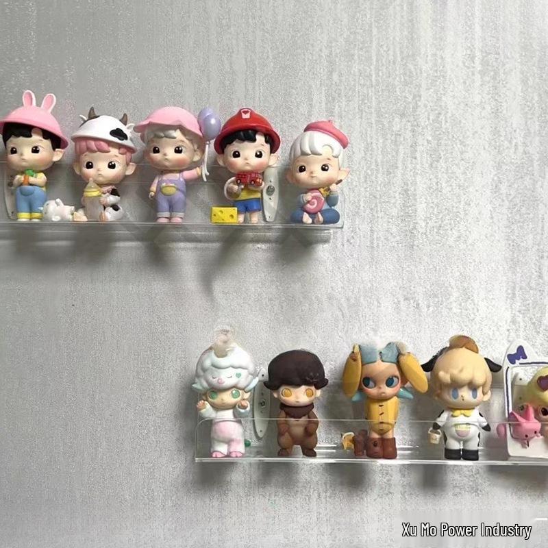 Drill-Free Wall-Mounted Acrylic Shelf for Children's Books and Cosmetics