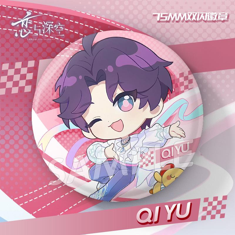 Game Love and Deepspace Qinche Sylus Caleb Xavier Zayne Rafayel Cosplay Cartoon 75MM Badge Costume Backpack Decor Brooch Gift