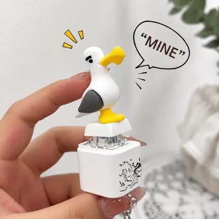 Mijn Zeemeeuw Keycap Sleutelhanger Lichtgevend Geluid Makend Stressverlichter Creatief Fidget Speelgoed Draagbare Elektronische Hanger Voor Volwassene