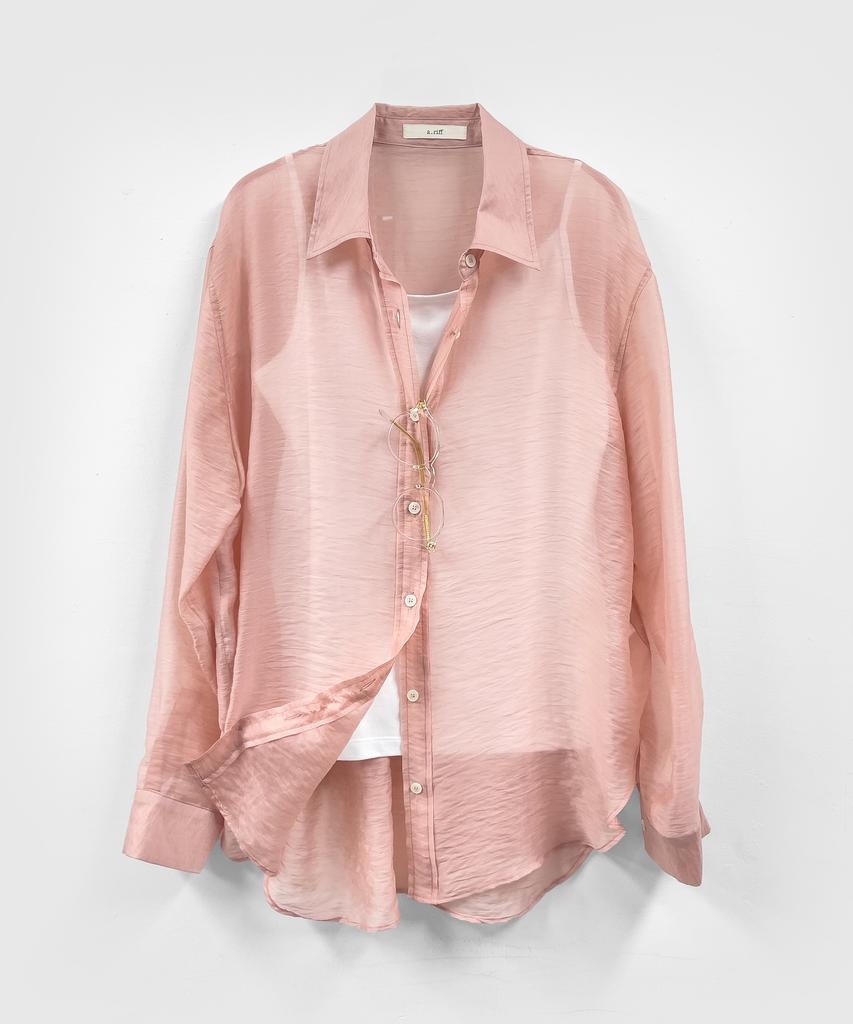 A.RIFF Summer Loose Fit See-Through Long Sleeve Shirt (7 Colors)