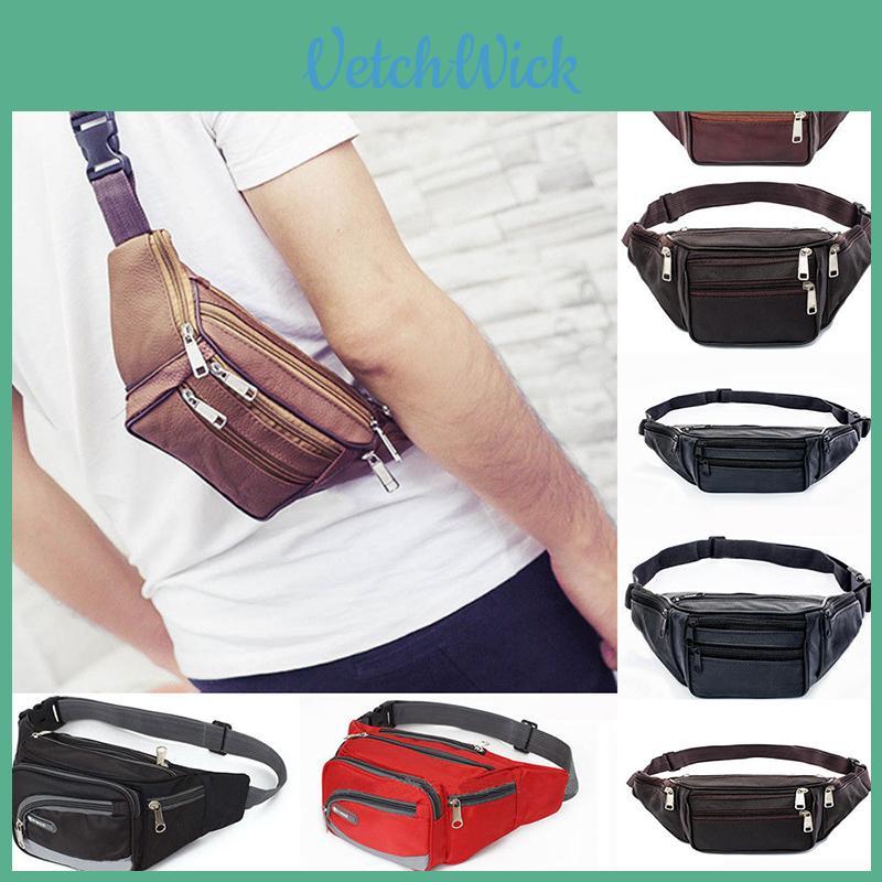 Borsello da vita impermeabile alla moda con tasche con cerniera multi-organizzate