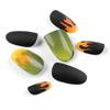 24 Pezzi di Unghie Finte Fiamma Saltellante Unghie Finte con Colla per Unghie Impermeabile Rimovibile Nail Art