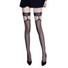 Lansha Sexy Lace Bow Thigh-High Stockings with Fake Garter