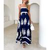 Women's Fashion Printed Summer Beach Dress Strap Bohemian Long Dress