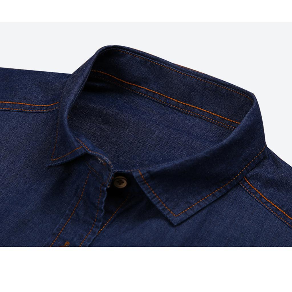 Men's Tight-fitting Denim Shirt Men's Long-sleeved Retro Shirt Men's Denim Jacket