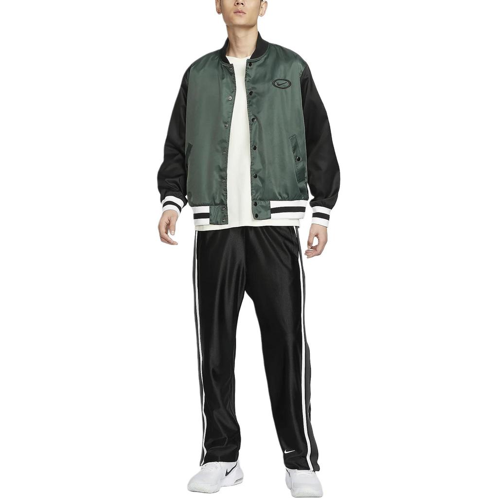 Nike Jachetă de baseball cu blocuri de culoare, respirabilă, cu mânecă lungă, pentru bărbați, Topuri, Verde Vintage FN2725-338