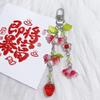 Cute Strawberry Flower Accessory Keychain Multi Purpose Decoration Vintage Acrylic Keyring Accessory For Personal Items