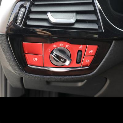 Aluminum Alloy Car Headlight Switch Button Light Control Stickers Fit For BMW 5 Series G30 -2022 Auto Interior