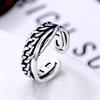 Thai Silver Creative Retro Double Chain 925 Sterling Silver Jewelry Woven Personality Exquisite Opening Rings TYB566