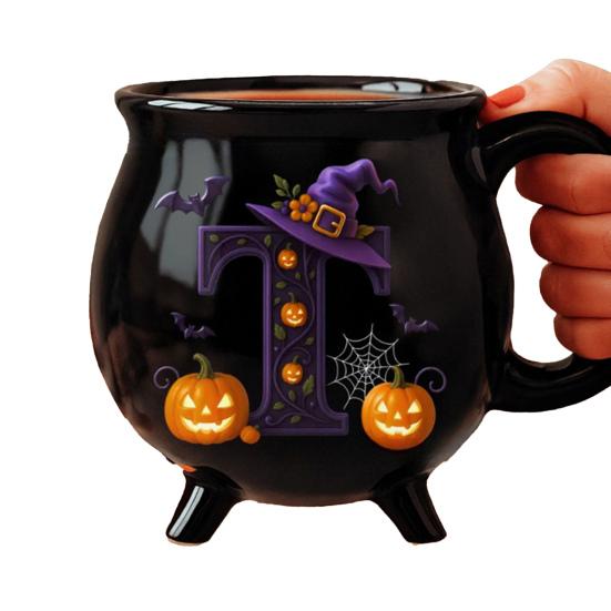 Yousheng 12oz Witch Cauldron Mug Personalized Halloween Coffee Mug Ceramic Witches Brew Tea Cup Halloween Birthday Gift for Women Besties Family