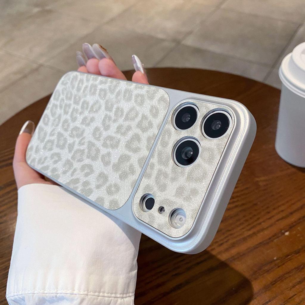 Leopard Glitter iPhone 17 Pro Max Case: Instantly Transforms to Phone Case with Precise Hole and Large Window Protection.