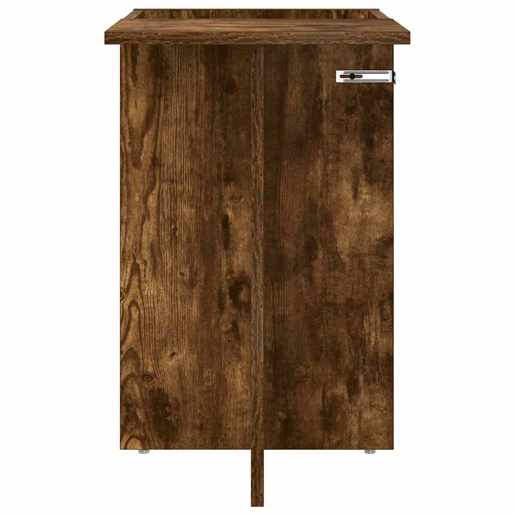 Side Table Smoked Oak 35 x 40 x 55 cm Wood Based Material