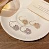 Hollow zircon rose earrings women's exquisite niche high sense Internet celebrity earrings light luxury temperament new ear jewelry