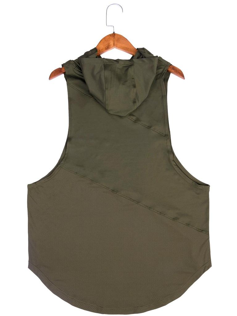 Men's Hooded Quick-Dry Sports Vest for Summer Running and Outdoor Basketball