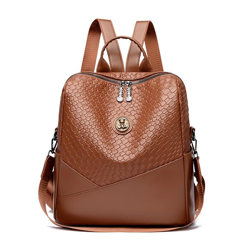 Women's Backpack PU Soft Leather Large Capacity Backpack Travel Bag