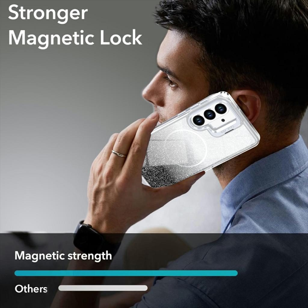 For Samsung Galaxy S26 Magnetic Case Gradient Glitter Shockproof TPU PC Phone Cover