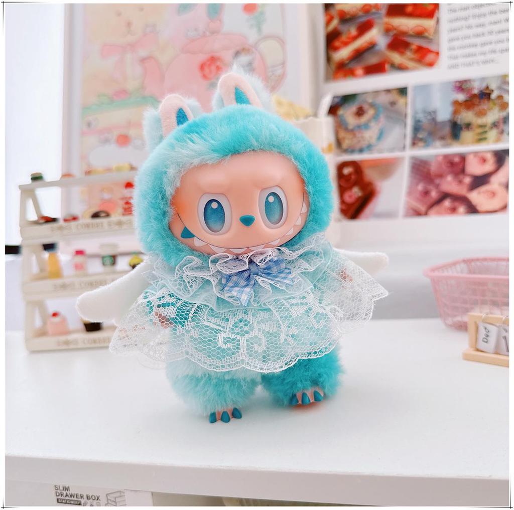 First, Second, and Third Generation Labubu Doll Clothes & Accessories Set: Includes 17cm and 10cm Doll Clothes, Crossbody Bag, and Hair Clip.