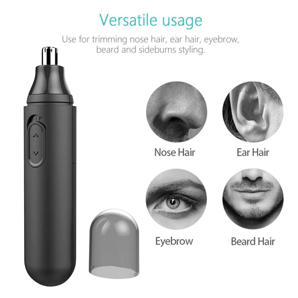 2in1 8000 Rpm Man Nostril Haircut Clipper Eyebrow Cutter Nasal Hair Removal Trimmer Battery Power Nose Ear Cleaner Razor Machine