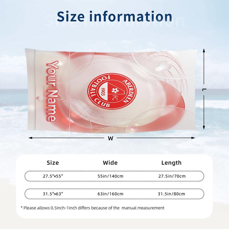 Beach Towel Custom Name Text, Quick Dry Large Towel For Beach HomeAberdeen FC