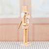 Classical Wooden Festival Nutcrackers Statue With Detailed Carving 38cm Unpainted Soldier Figure Ornament Seasonal Item