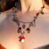 Amanita Cottage Core Beaded Fairy Necklace Mushroom Drop Chain Initial Fashion Necklaces  Woman Y2k