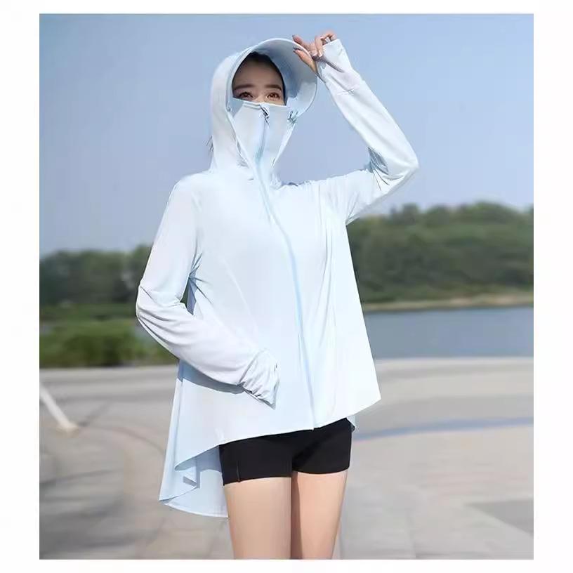 2024 Women's Summer Mid-Length Ice Silk UV Protection Breathable Coat