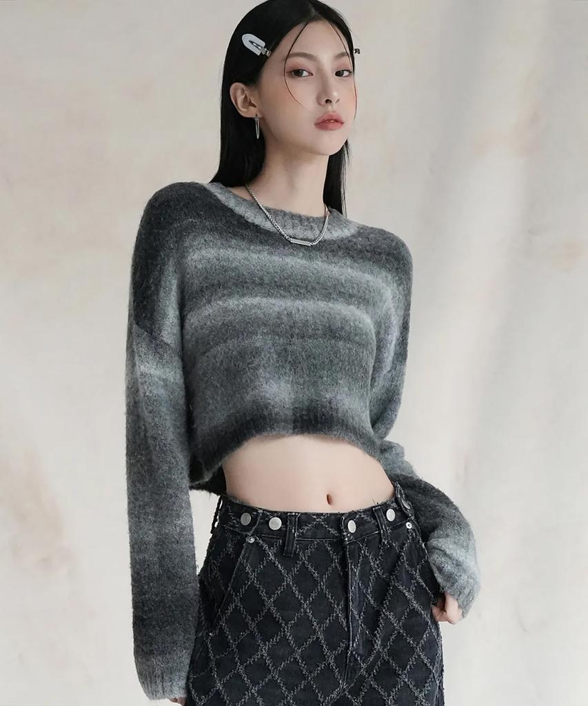AVANDRESS Wool Gradation Crop Knit - 3Col
