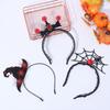 Party Headwear Halloween Headband Spider Veil Mask Hairband Devil Horn Hair Hoop Lace Veil Topper
