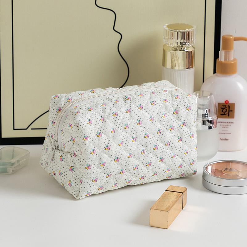 Floral Print Travel Portable Minimalist Large Capacity Soft Storage Makeup Bag
