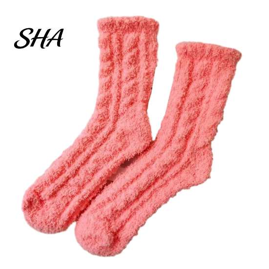 Thermal Coral Fleece Socks Thickened Plush for Women, Sleep Socks, Warm Non Slip House Winter Soft Floor Autumn Cold Weather Women