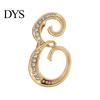 Strong Buckle Brooch English Letter with Sparkling Rhinestones, Lightweight Thin Design Lapel Anti-oxidation Pin, Electroplating Anti-Oxidation Badge