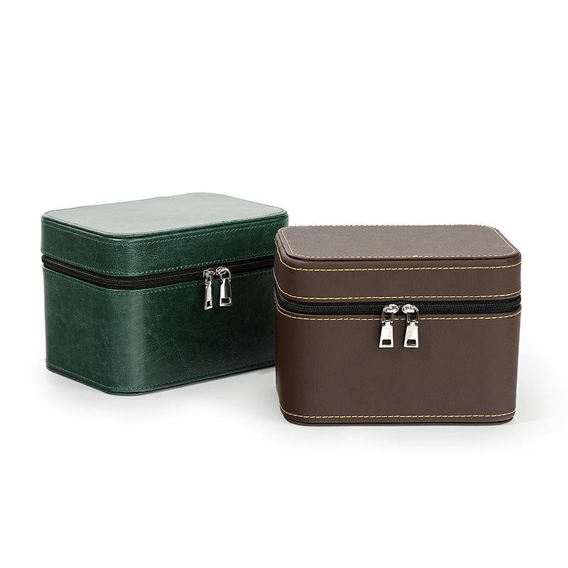 Boîte à Bijoux en Cuir Boîte à Bijoux de Poche Rangement Bracelet Étuis de Protection Boîtes de Rangement Bagues Organiseur de Boîte à Bijoux à Compartiments Divisés