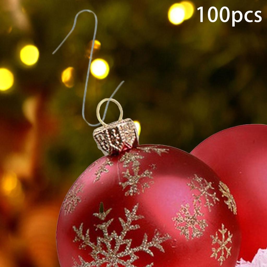 100x Christmas Tree Hooks Wreaths Holder Versatile Metal Christmas Tree Hangers for Xmas Office Valentine's Day Wedding Home